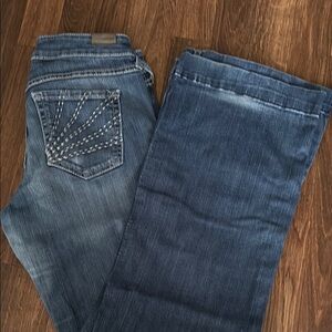 Ariat Blue Boot Cut Jeans with Geometric Stitching
